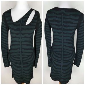 Kimberly Ovitz Black Green Cut Out Dress